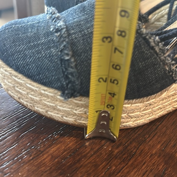 MICHAEL KORS Tibby jute wedge denim sandals sz 8 - Picture 5 of 5